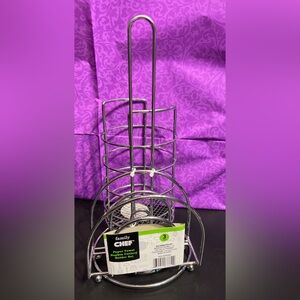 Family Chef 3-Piece Kitchen Organizer Set Chrome Paper Towel Napkin Holder NWT